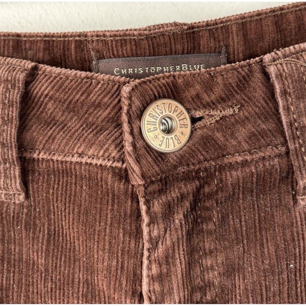 Christopher Blue Corduroy Pants Women's 4 Brown Stretch Straight Leg Casual - Picture 7 of 10